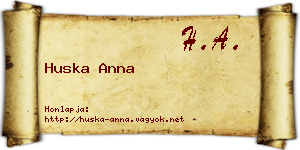 Huska Anna névjegykártya
